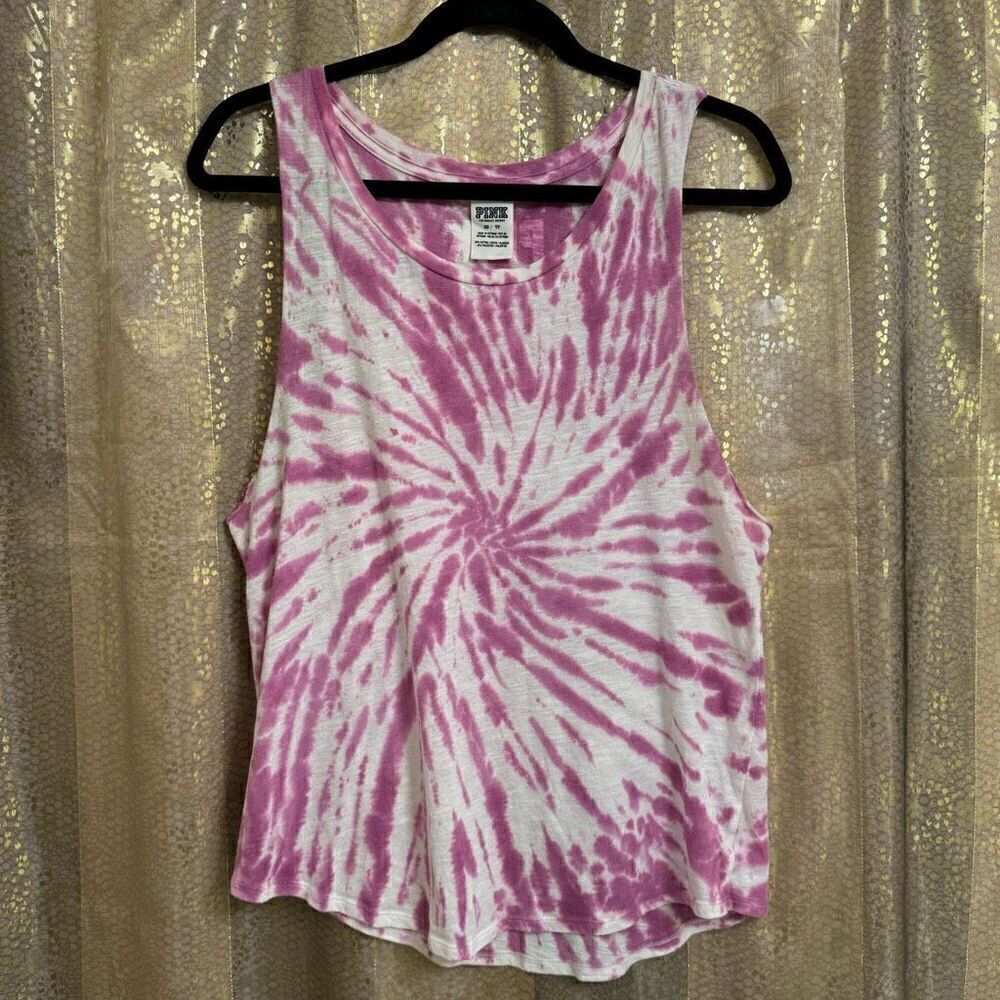 PINK Victorias Secret Pink Tie Dye Stretchy Muscle Tank Top XS